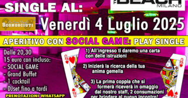 aperitivo per single al the beach milano