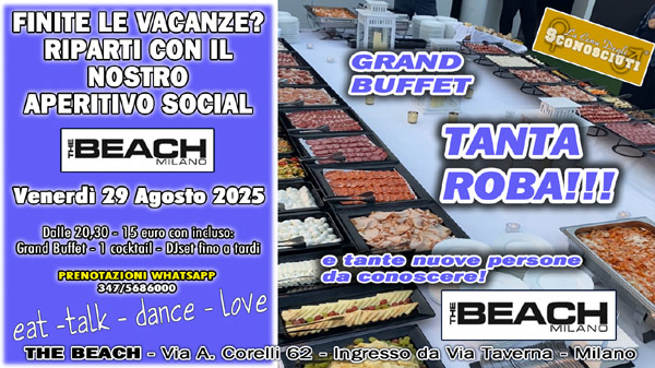 aperitivo social al the beach milano