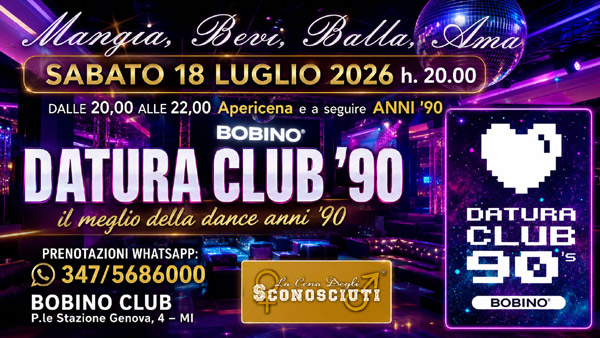 sabato 18 aprile bobino aperitivo anni 90