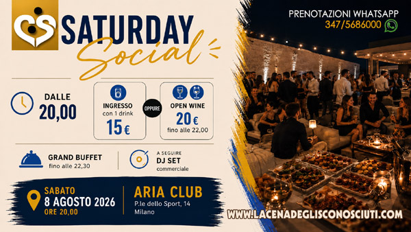 saturday social aperitivo social all aria club milano sabato 8 agosto