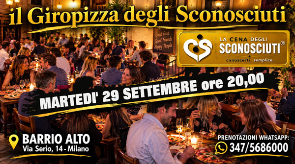 giropizza degli sconosciuti al barrio alto martedi 29 settembre