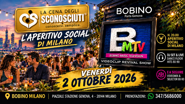 aperitivo social venerdì 2 ottobre al bobino milano