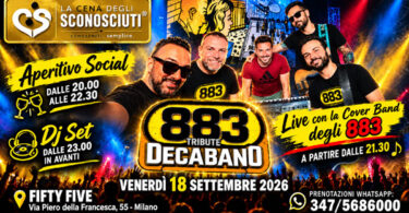 aperitivo e live show decaband la tribute band degli 883 al fifty five di milano