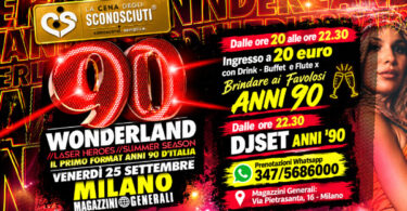 aperitivo anni 90 wonderland ai magazzini generali