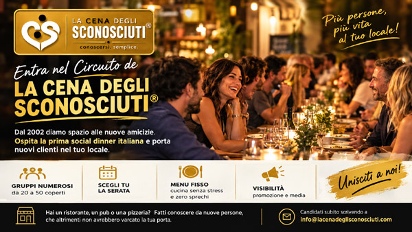 Entra nel Circuito de La Cena degli Sconosciuti e diventa ristorante partner Entra nel Circuito de La Cena degli Sconosciuti e diventa ristorante partner